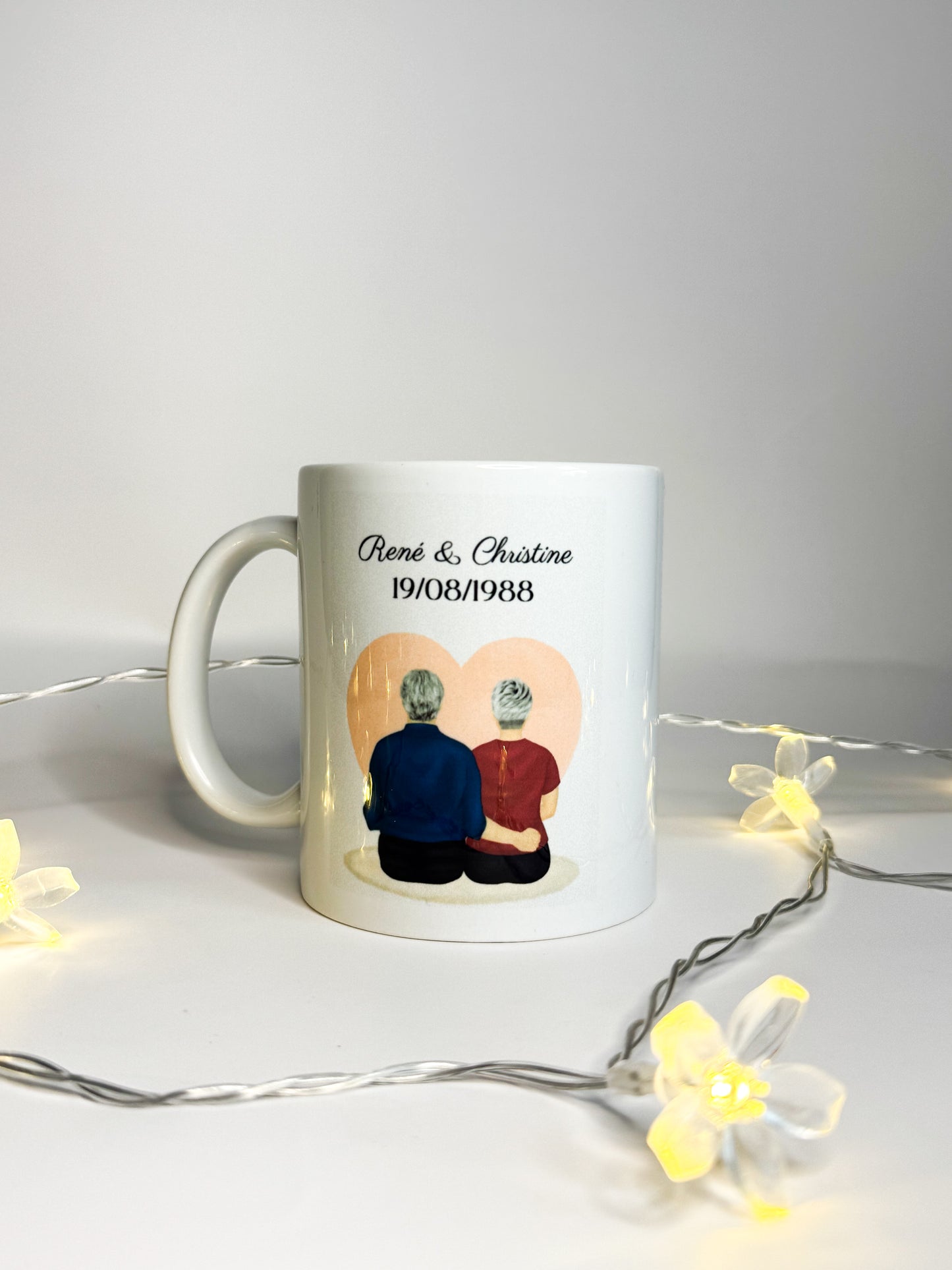 Tasse de couple avec date et prénom